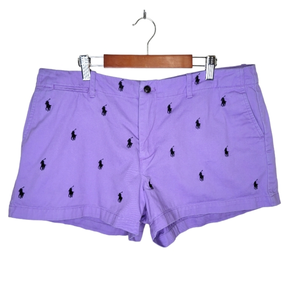 Ralph Lauren Sport Logo Purple Shorts, Size 12 - Picture 1 of 7